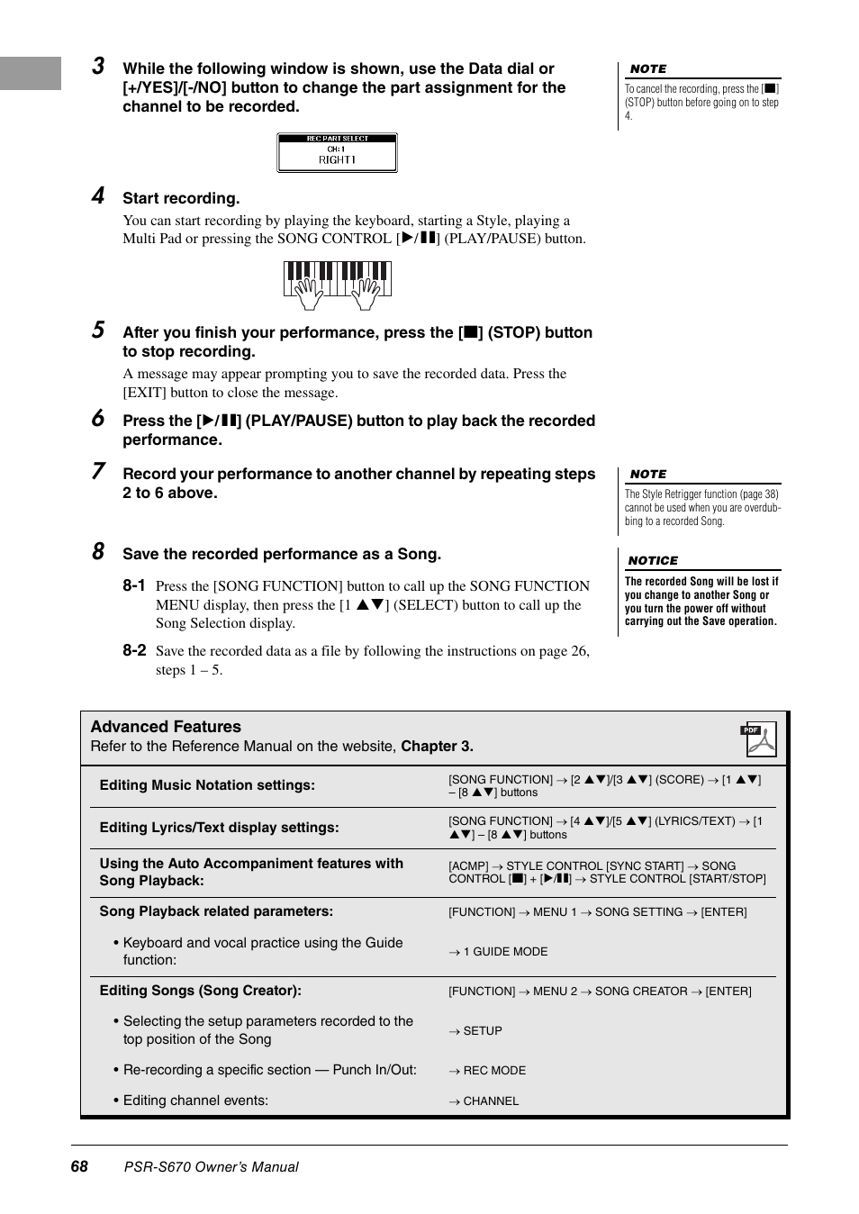 Yamaha PSR-S670 User Manual | Page 68 / 108