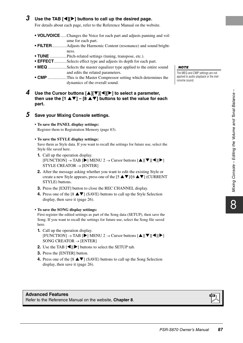 Yamaha PSR-S670 User Manual | Page 87 / 108
