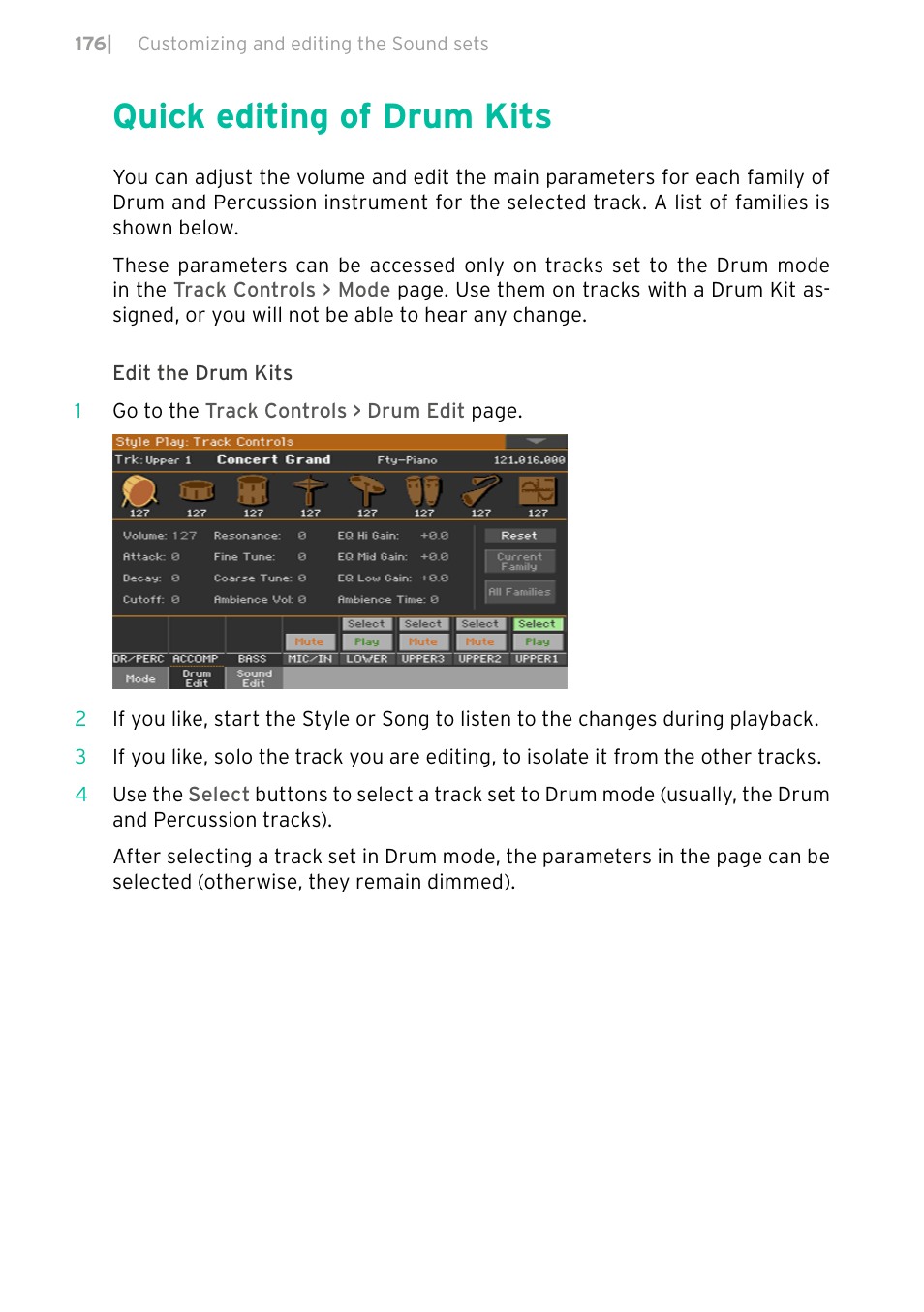 Quick editing of drum kits | KORG PA4X 76 User Manual | Page 180 / 1074