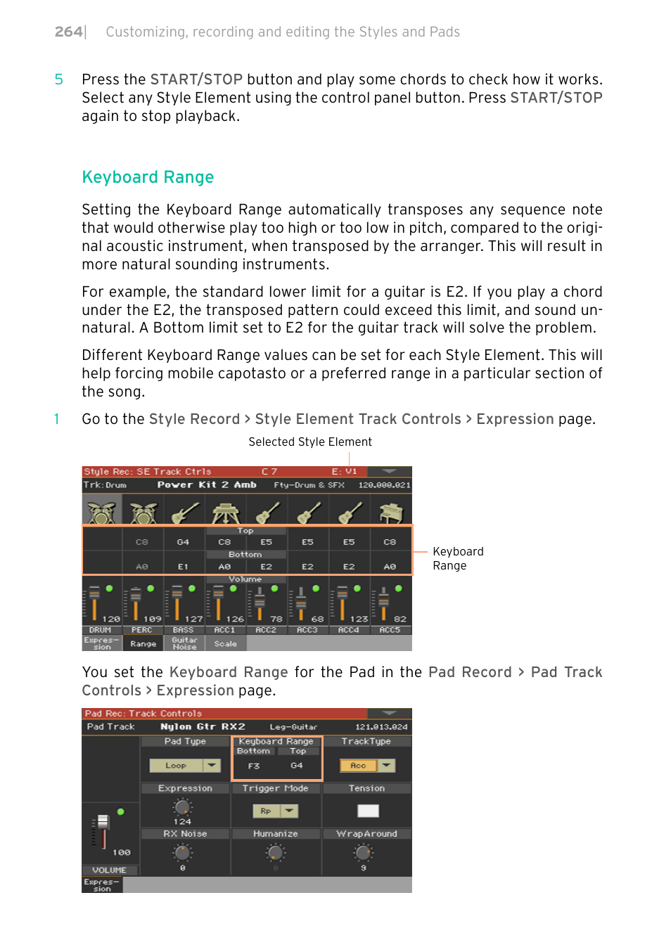 Keyboard range | KORG PA4X 76 User Manual | Page 268 / 1074