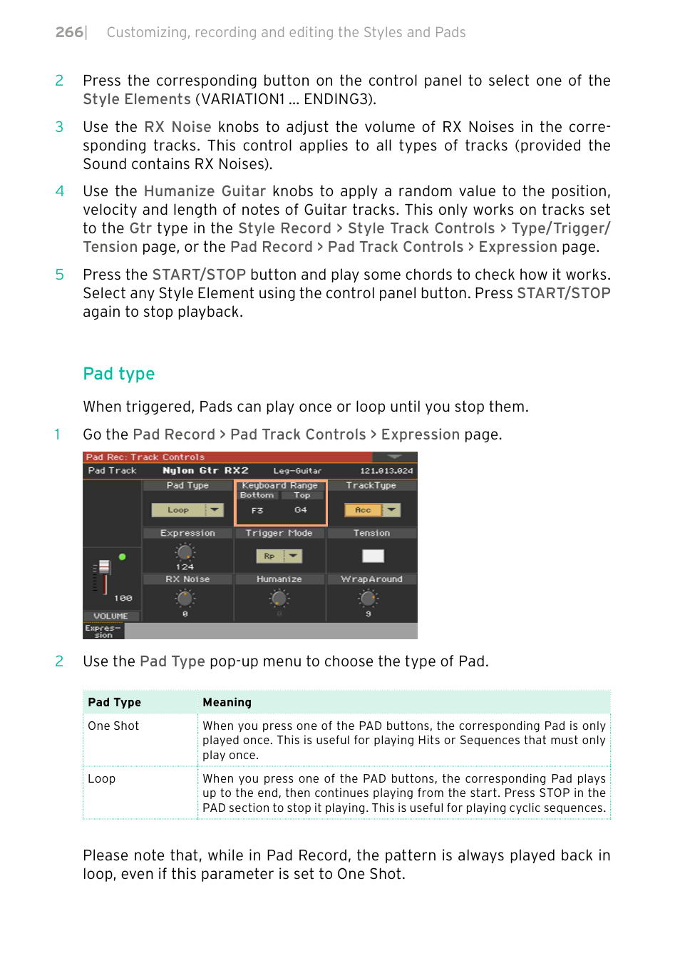 Pad type | KORG PA4X 76 User Manual | Page 270 / 1074