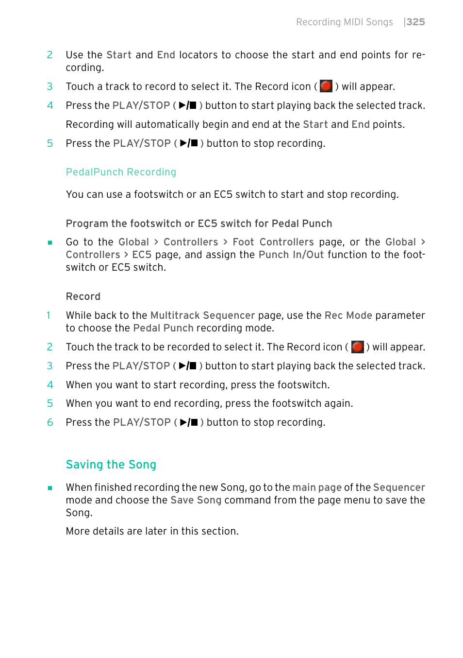 Saving the song | KORG PA4X 76 User Manual | Page 329 / 1074