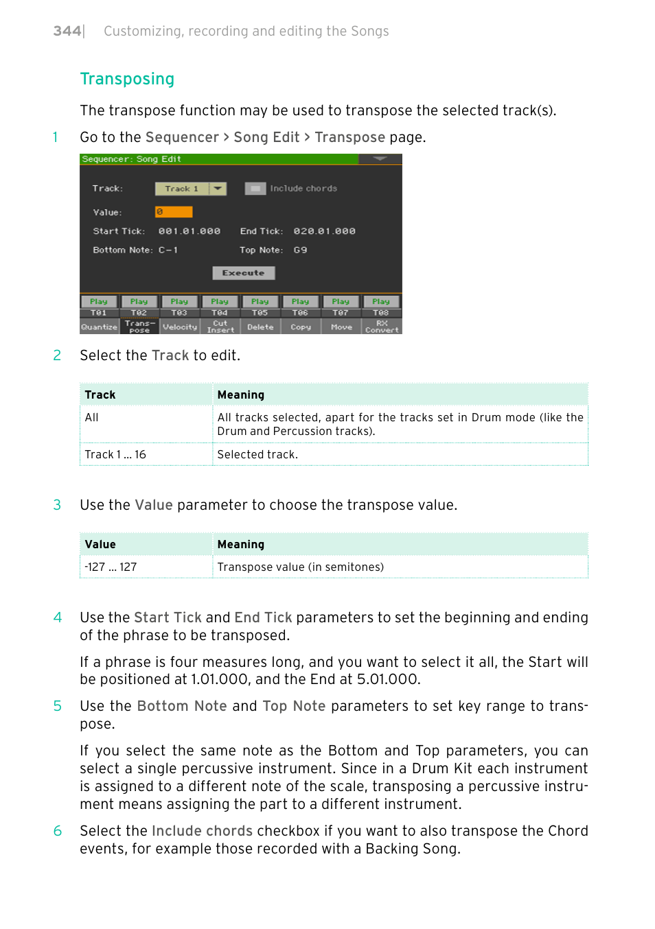 Transposing | KORG PA4X 76 User Manual | Page 348 / 1074