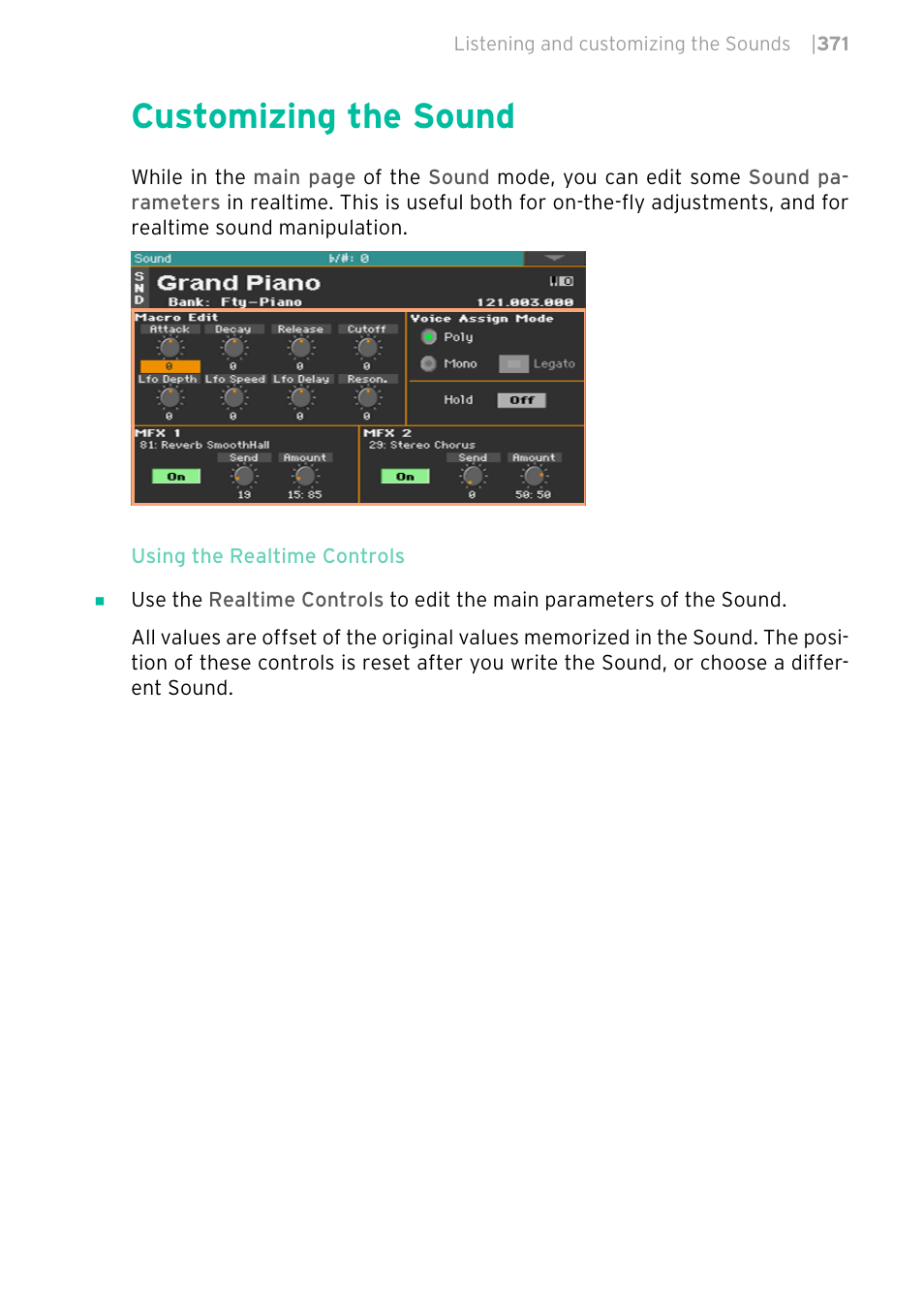 Customizing the sound | KORG PA4X 76 User Manual | Page 375 / 1074