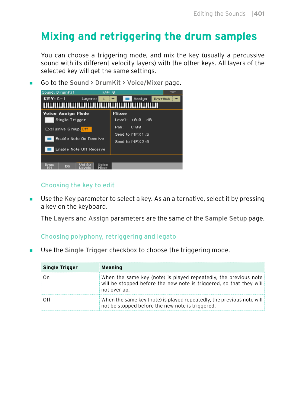 Mixing and retriggering the drum samples | KORG PA4X 76 User Manual | Page 405 / 1074