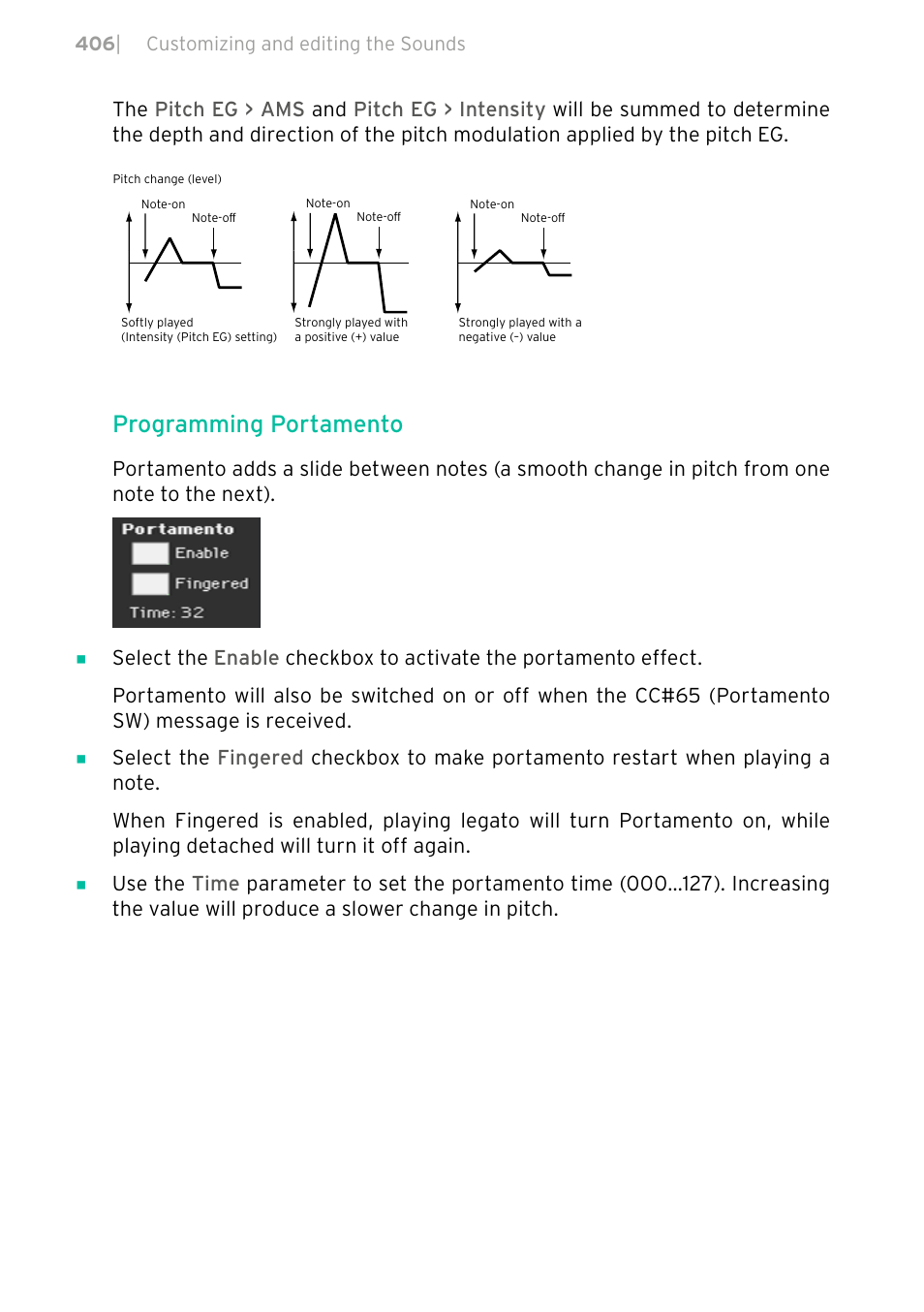 Programming portamento | KORG PA4X 76 User Manual | Page 410 / 1074