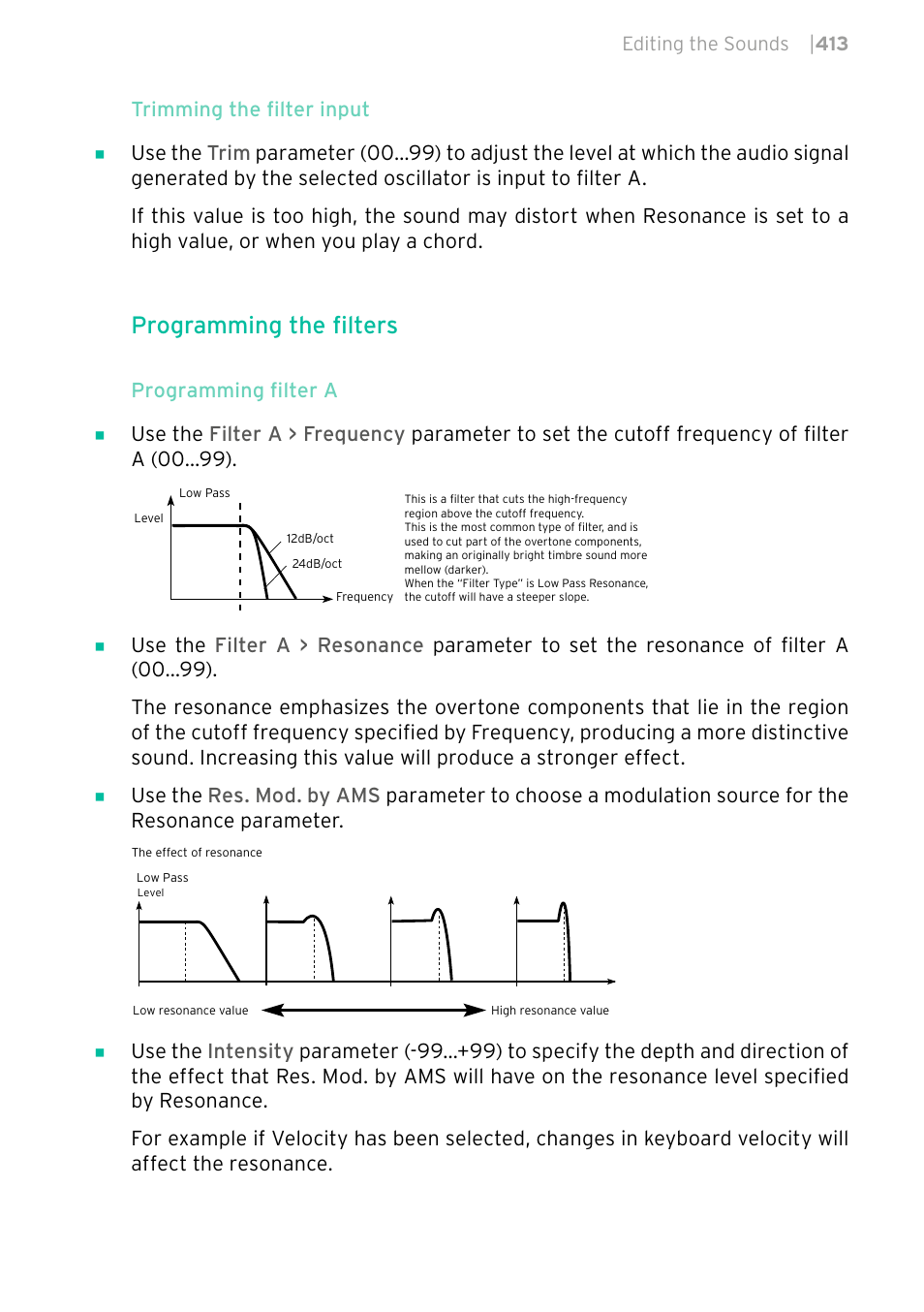 Programming the filters | KORG PA4X 76 User Manual | Page 417 / 1074