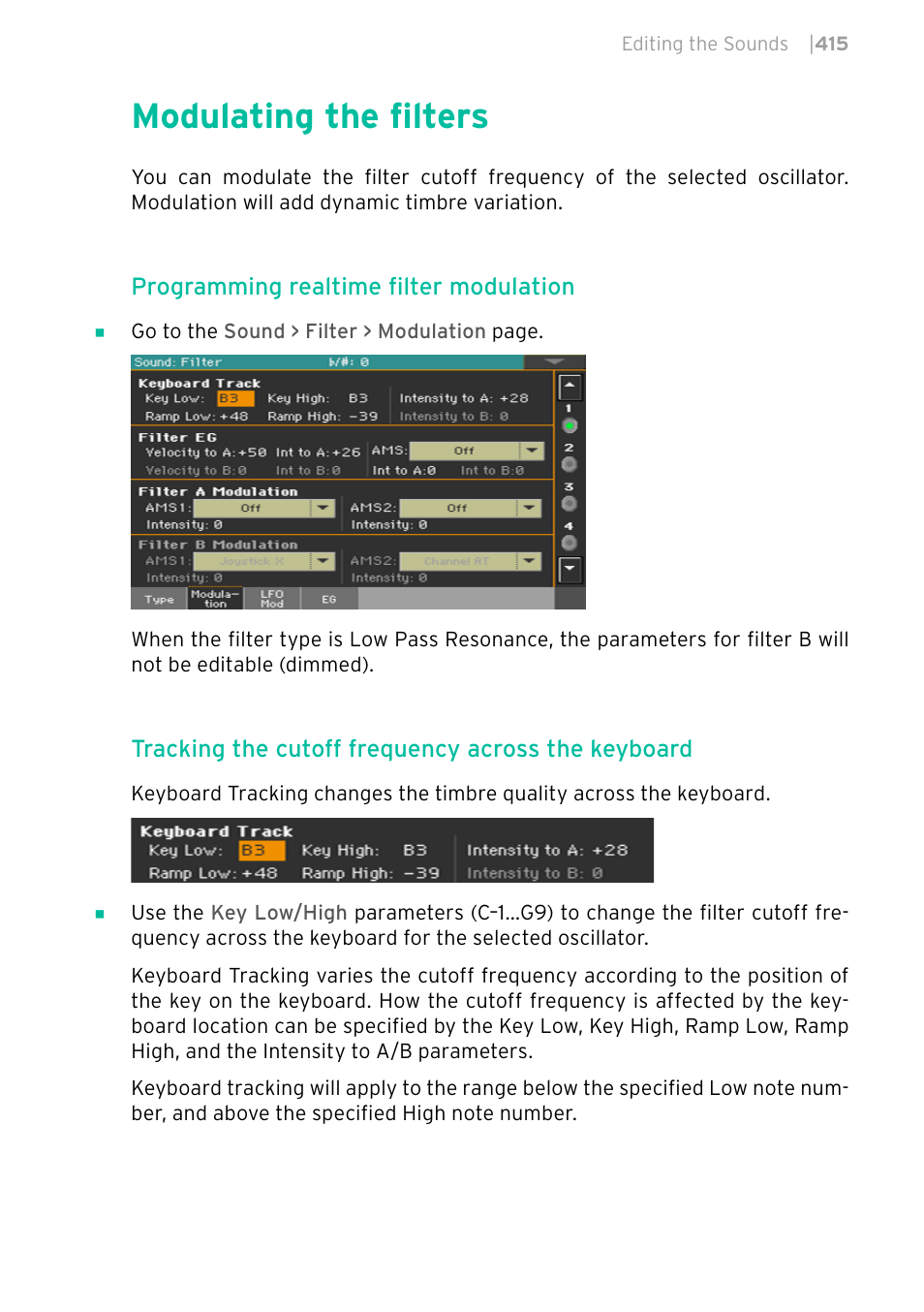 Modulating the filters | KORG PA4X 76 User Manual | Page 419 / 1074