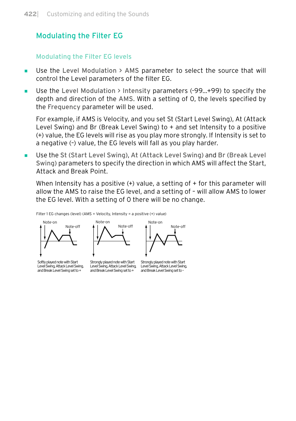 Modulating the filter eg | KORG PA4X 76 User Manual | Page 426 / 1074