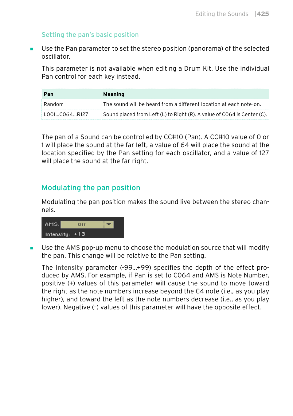 Modulating the pan position | KORG PA4X 76 User Manual | Page 429 / 1074