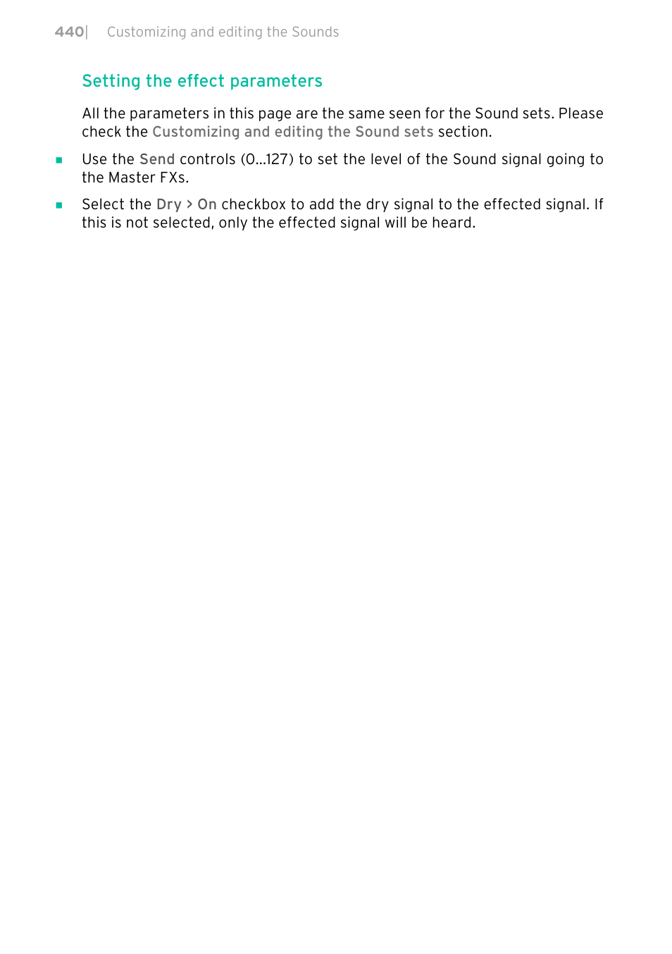 Setting the effect parameters | KORG PA4X 76 User Manual | Page 444 / 1074