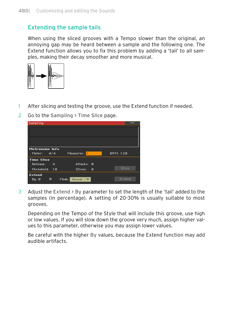 Extending the sample tails | KORG PA4X 76 User Manual | Page 484 / 1074