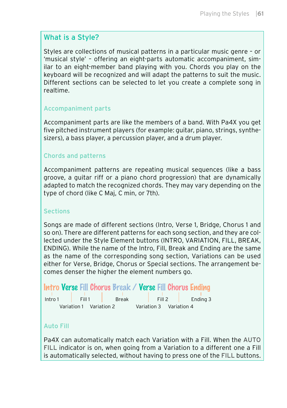 What is a style | KORG PA4X 76 User Manual | Page 65 / 1074