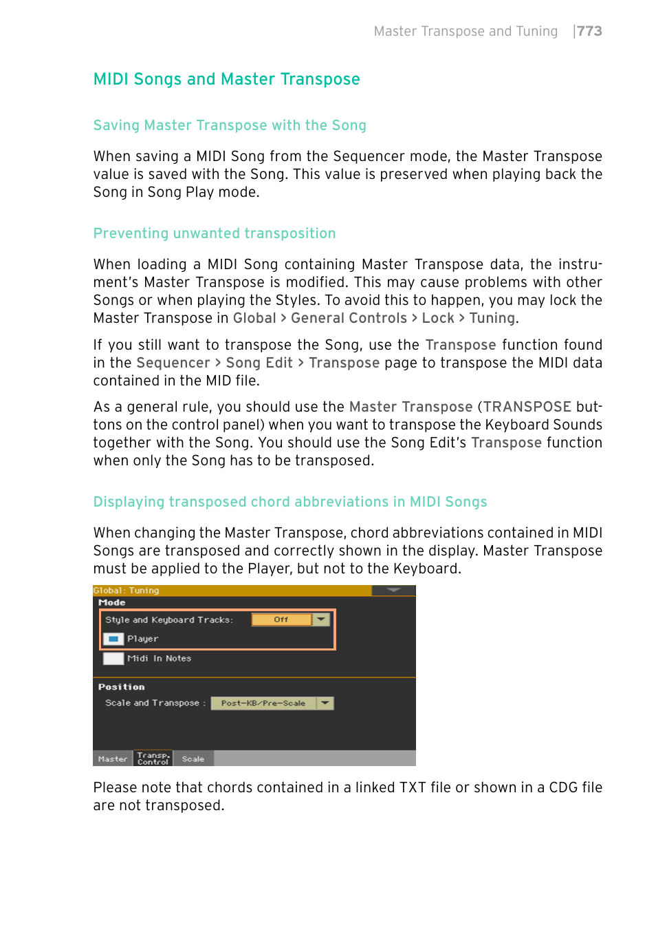 Midi songs and master transpose | KORG PA4X 76 User Manual | Page 777 / 1074