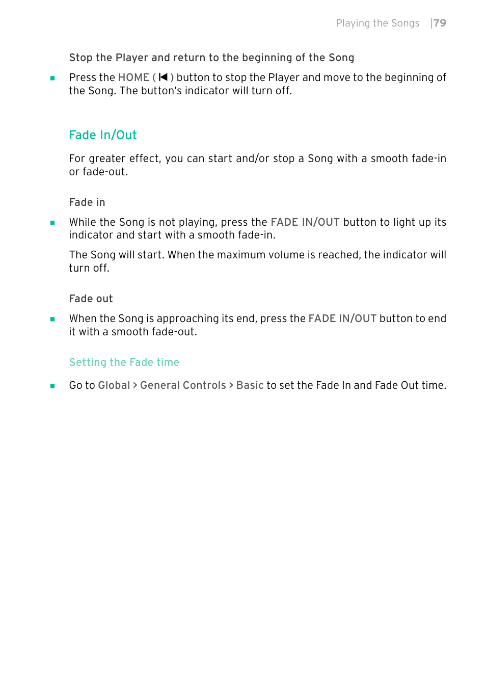 Fade in/out | KORG PA4X 76 User Manual | Page 83 / 1074