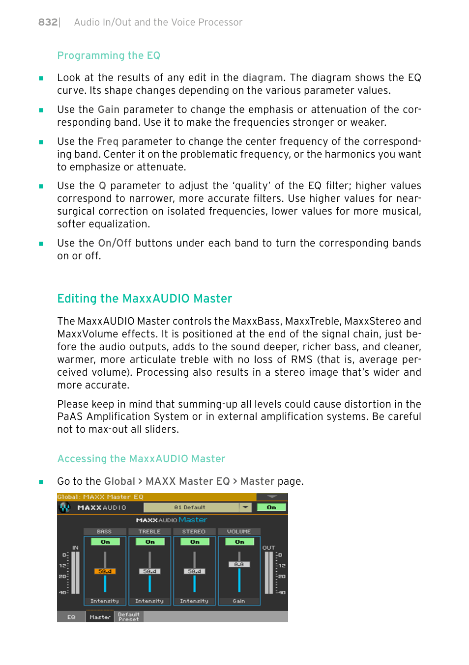 Editing the maxxaudio master | KORG PA4X 76 User Manual | Page 836 / 1074