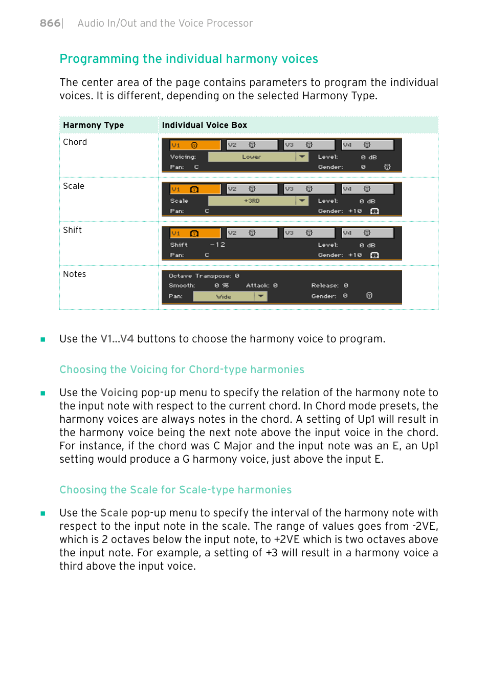 Programming the individual harmony voices | KORG PA4X 76 User Manual | Page 870 / 1074