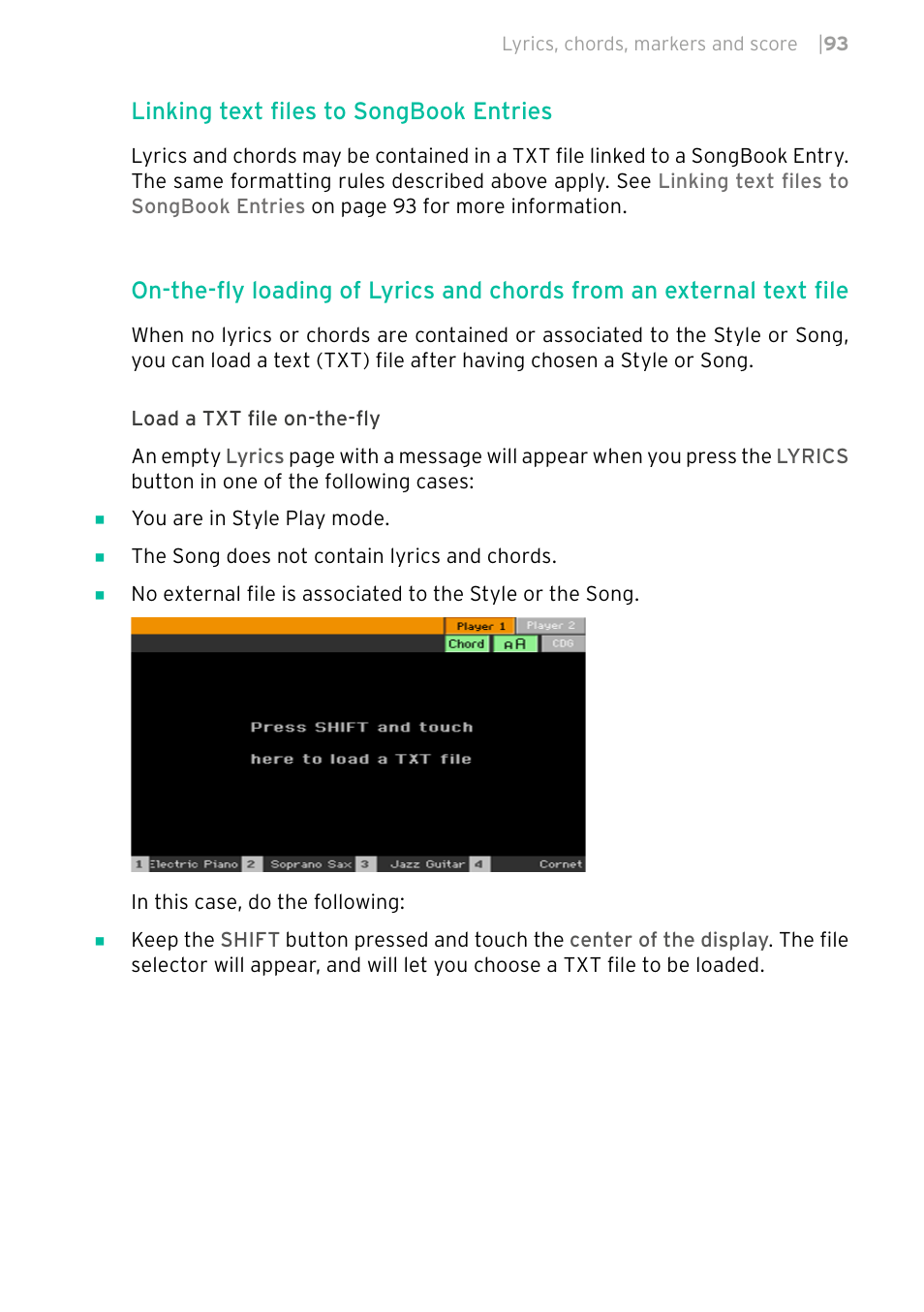 Linking text files to songbook entries | KORG PA4X 76 User Manual | Page 97 / 1074