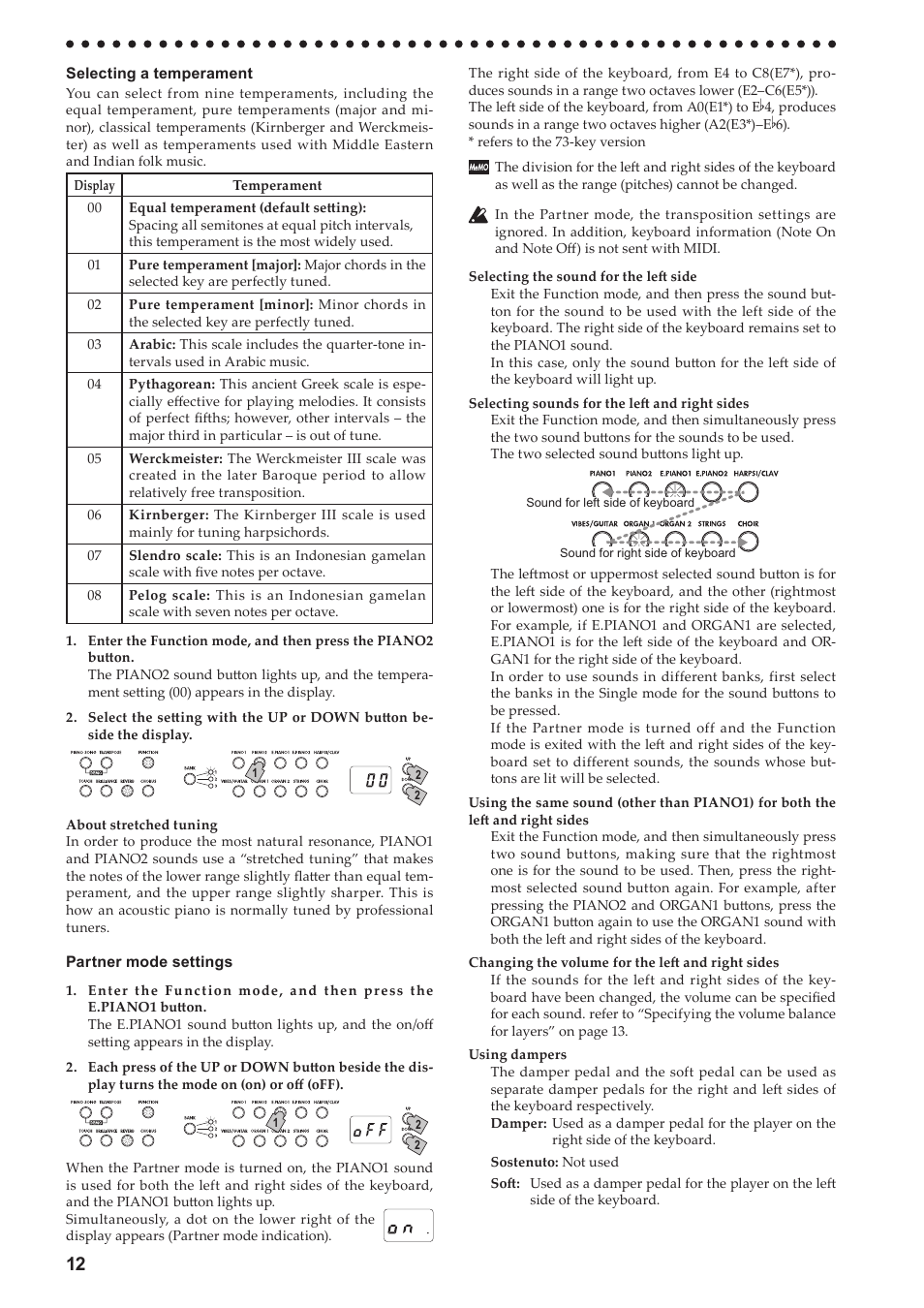 KORG LP-380-73 User Manual | Page 12 / 71