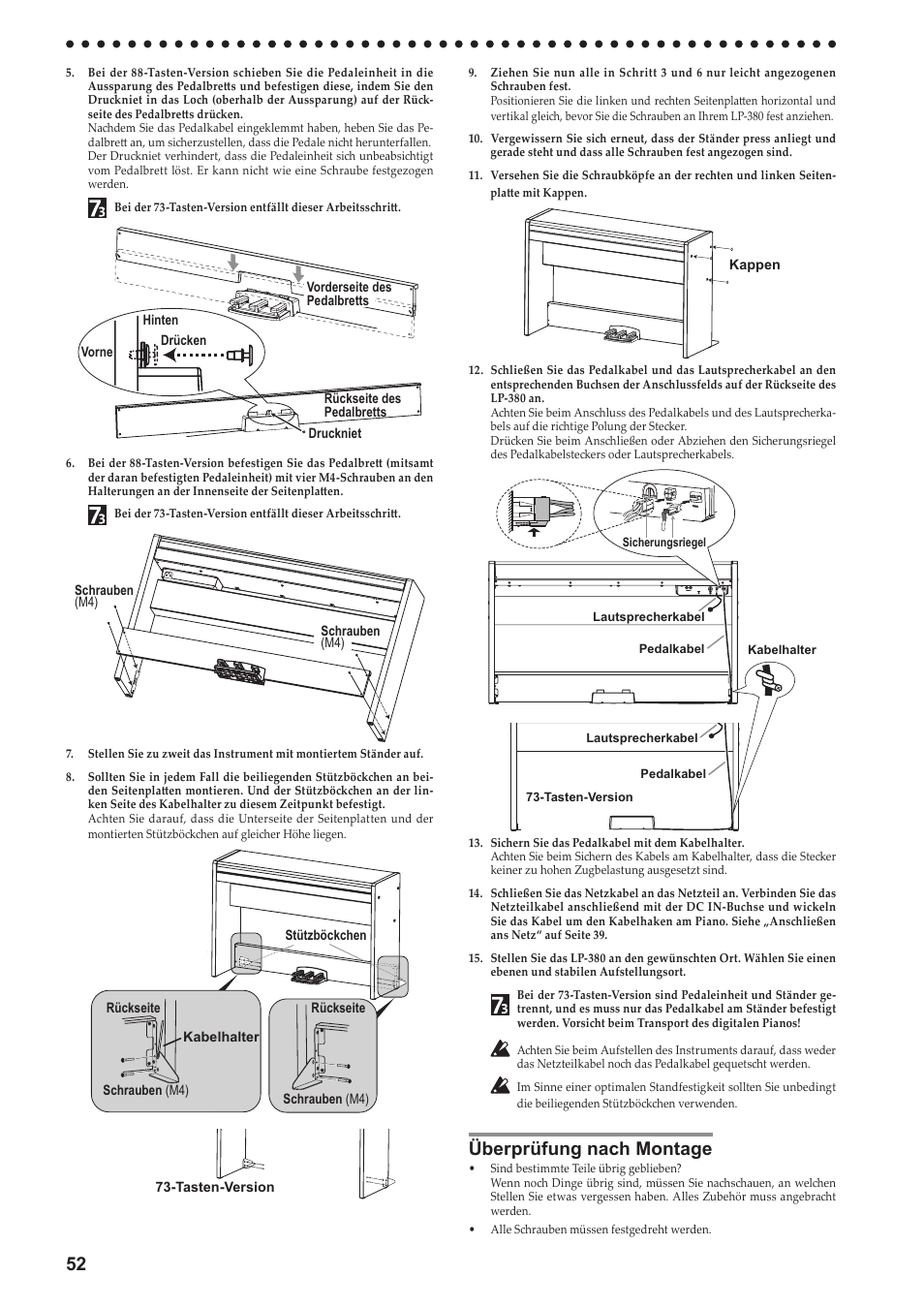 Überprüfung nach montage, Überprüfung-nach-montage | KORG LP-380-73 User Manual | Page 52 / 71