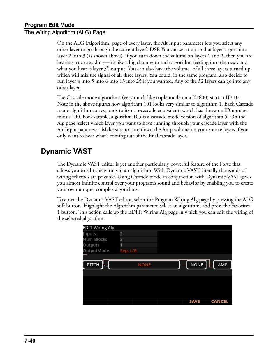Dynamic vast, Dynamic vast -40 | Kurzweil Forte User Manual | Page 137 / 388