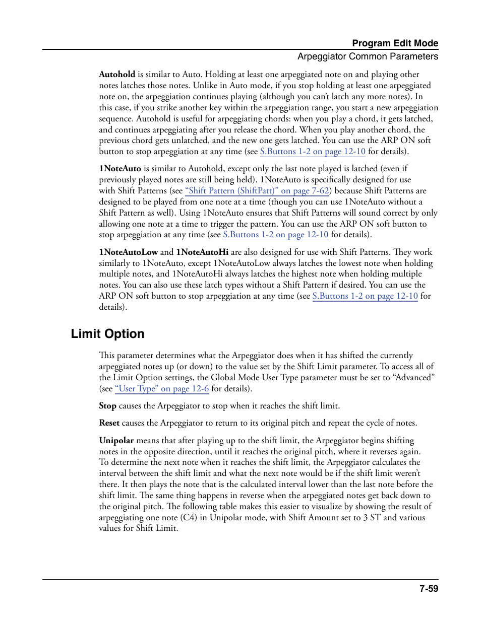 Limit option, Limit option -59 | Kurzweil Forte User Manual | Page 156 / 388