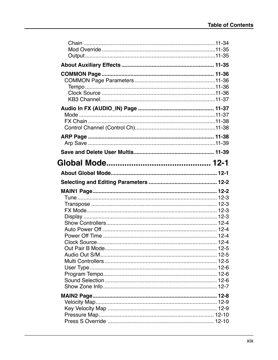 Global mode -1 | Kurzweil Forte User Manual | Page 20 / 388