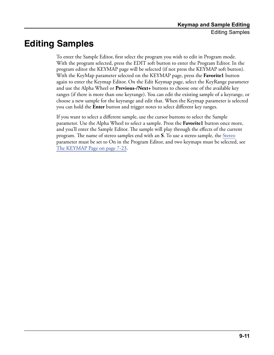 Editing samples, Editing samples -11, Oot key (see | Kurzweil Forte User Manual | Page 231 / 388