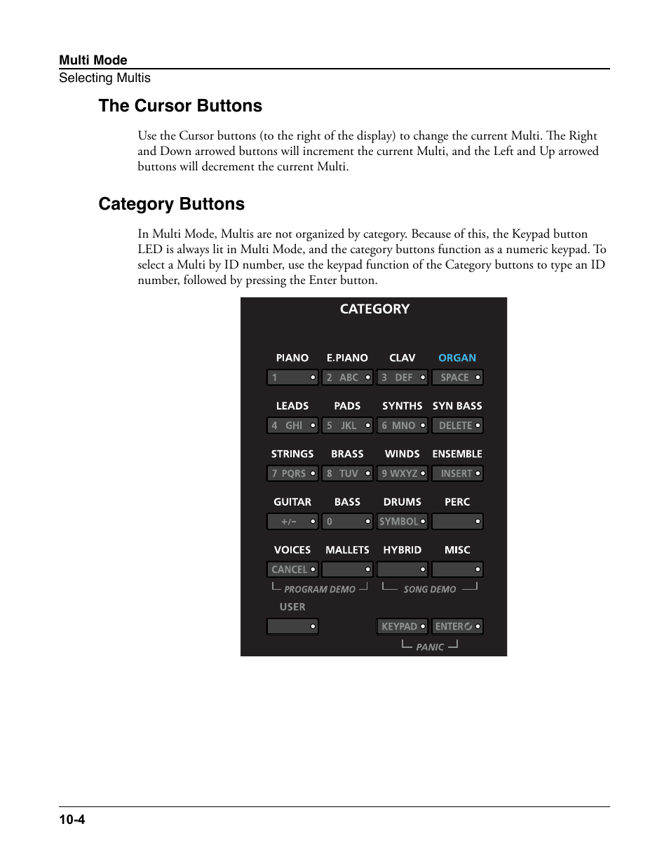The cursor buttons, Category buttons, The cursor buttons -4 category buttons -4 | Kurzweil Forte User Manual | Page 239 / 388