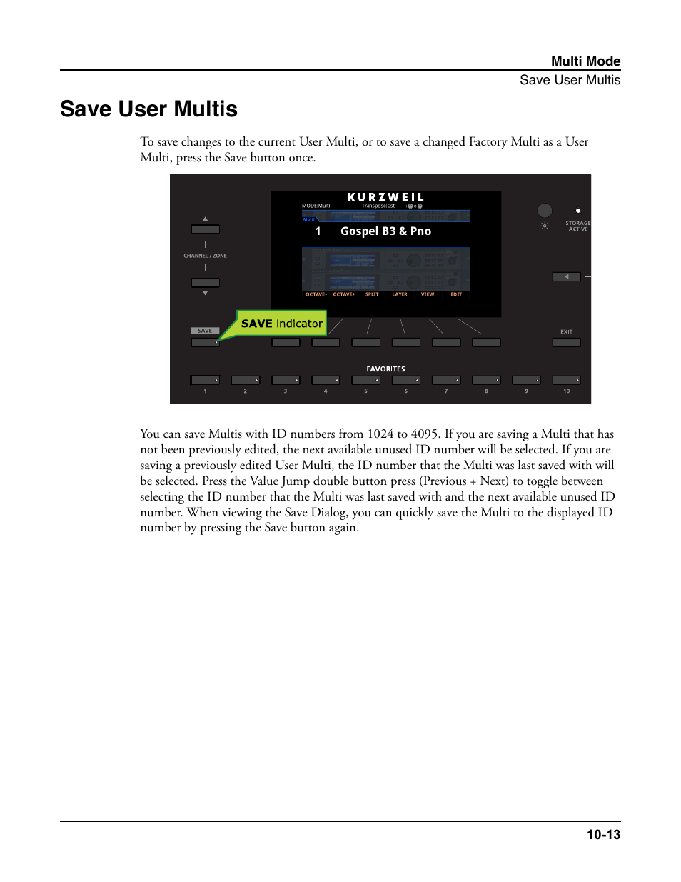 Save user multis, Save user multis -13 | Kurzweil Forte User Manual | Page 248 / 388
