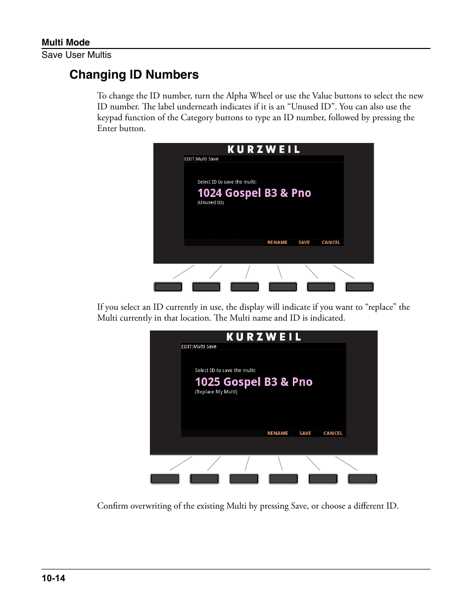 Changing id numbers, Changing id numbers -14 | Kurzweil Forte User Manual | Page 249 / 388