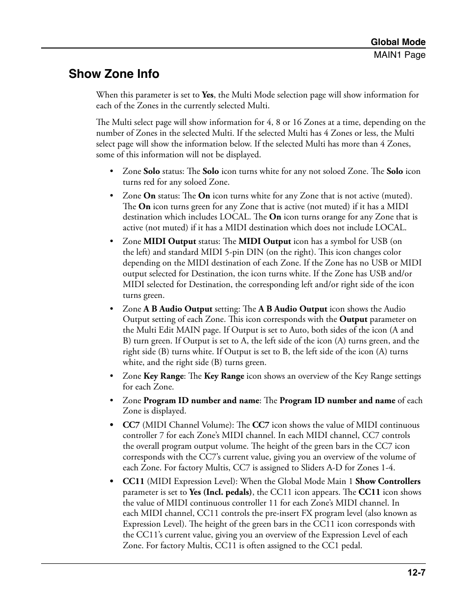 Show zone info, Show zone info -7 | Kurzweil Forte User Manual | Page 297 / 388