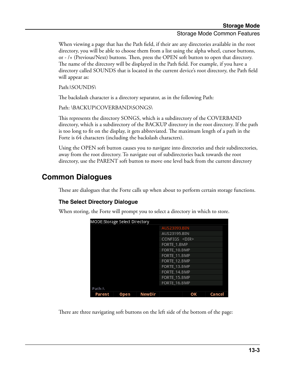 Common dialogues, The select directory dialogue, Common dialogues -3 | The select directory dialogue -3 | Kurzweil Forte User Manual | Page 322 / 388