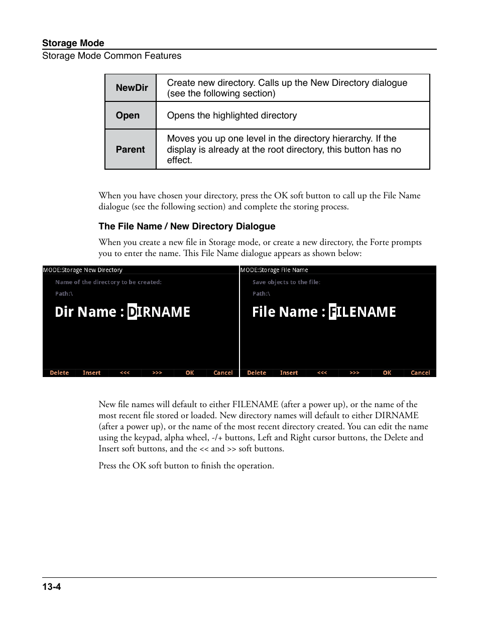 The file name / new directory dialogue, The file name / new directory dialogue -4 | Kurzweil Forte User Manual | Page 323 / 388