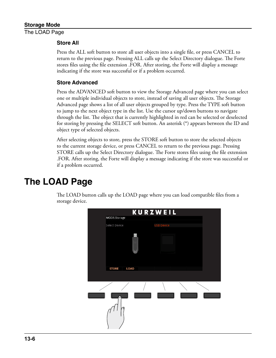 Store all, Store advanced, Store all -6 store advanced -6 | Or details see, The load page | Kurzweil Forte User Manual | Page 325 / 388