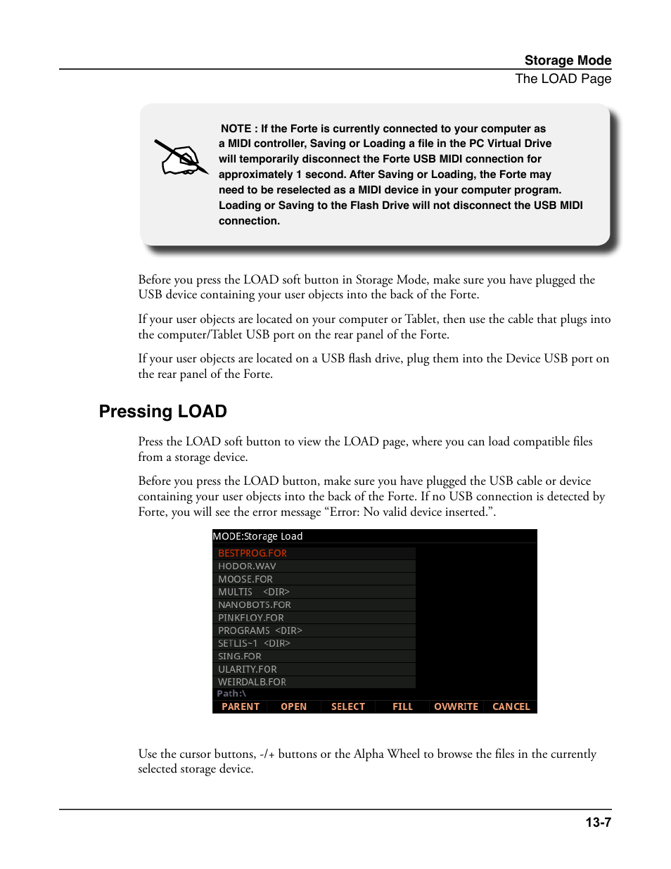 Pressing load, Pressing load -7 | Kurzweil Forte User Manual | Page 326 / 388