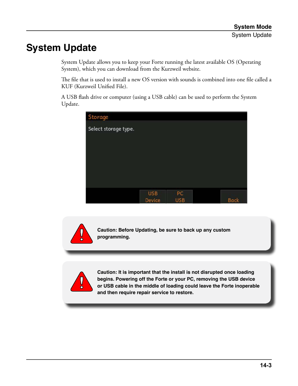 System update, System update -3 | Kurzweil Forte User Manual | Page 333 / 388