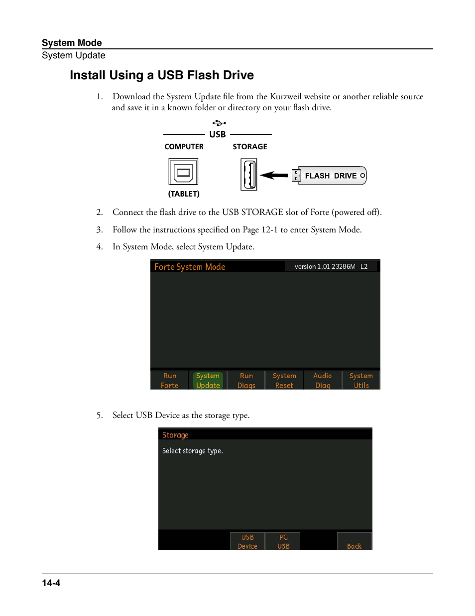 Install using a usb flash drive, Install using a usb flash drive -4 | Kurzweil Forte User Manual | Page 334 / 388