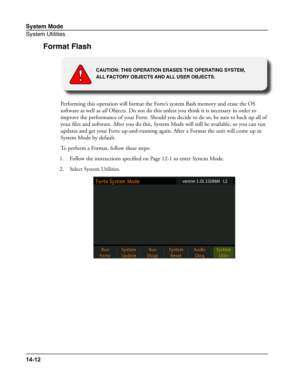 Format flash, Format flash -12 | Kurzweil Forte User Manual | Page 342 / 388