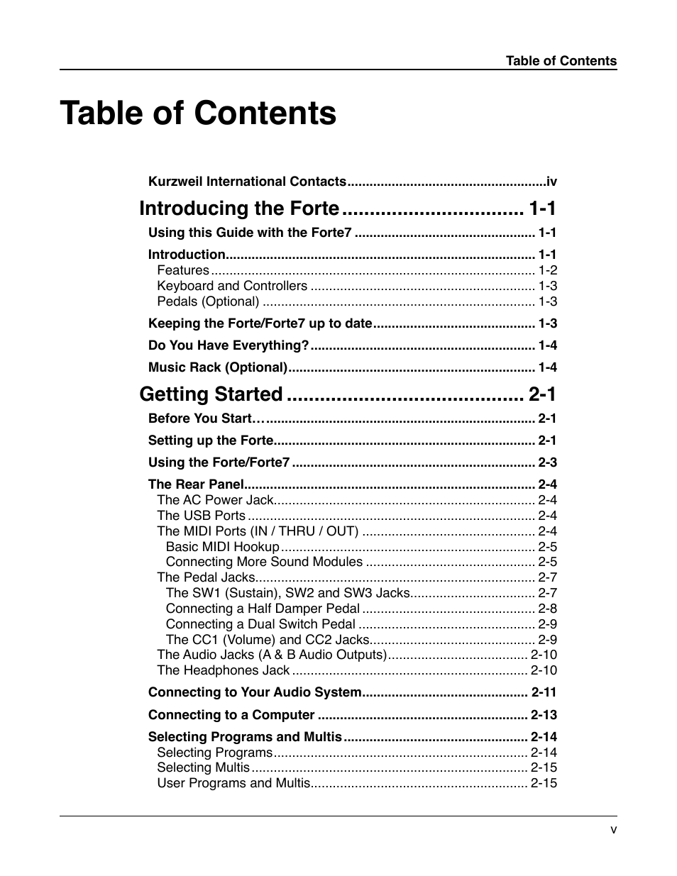 Kurzweil Forte User Manual | Page 6 / 388