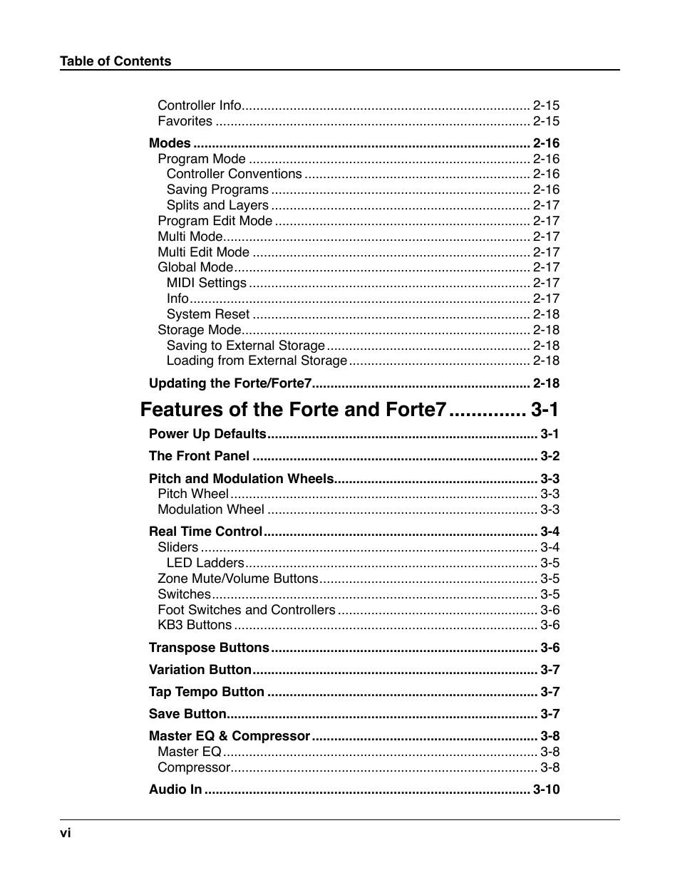 Features of the forte and forte7 -1 | Kurzweil Forte User Manual | Page 7 / 388