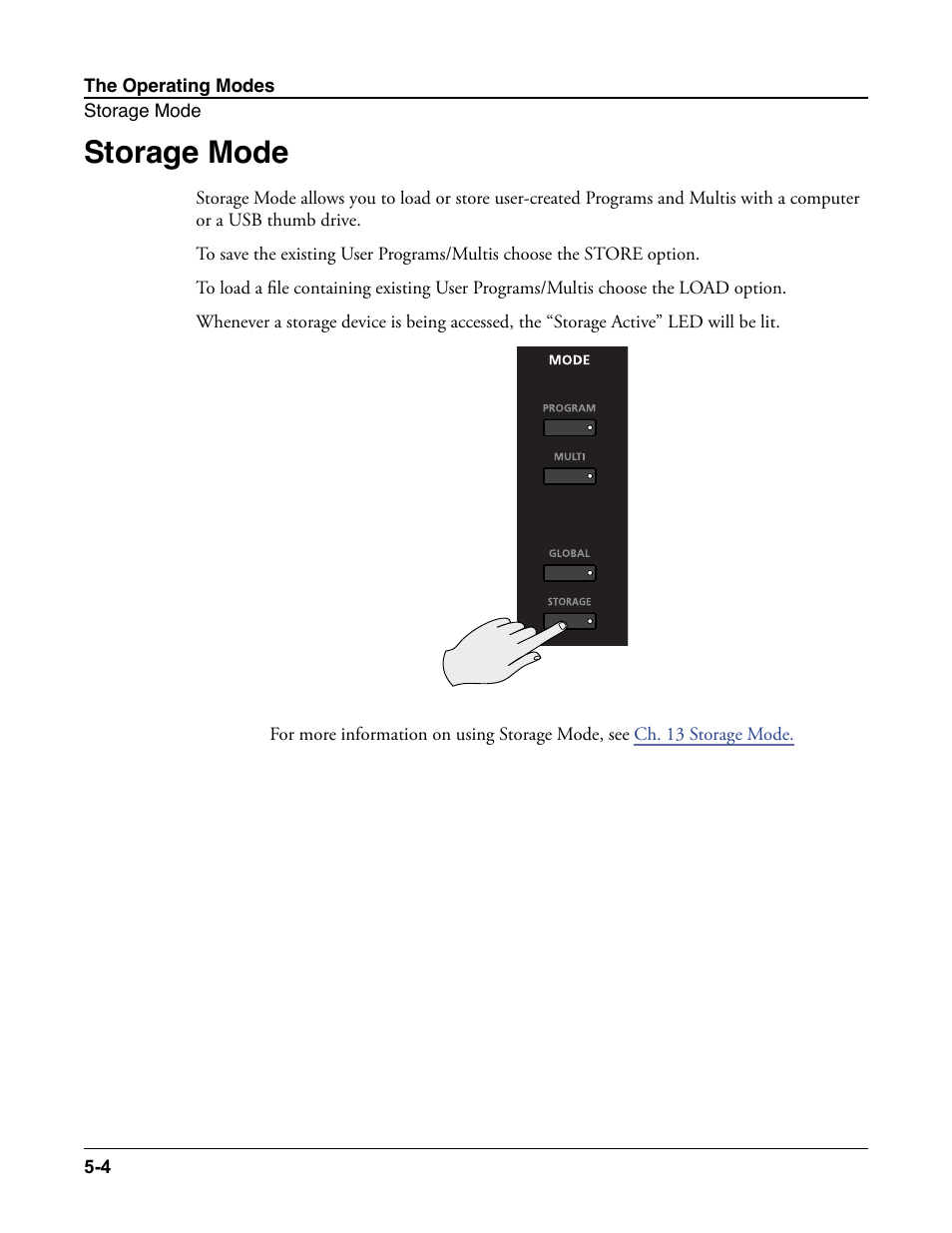 Storage mode, Storage mode -4 | Kurzweil Forte User Manual | Page 70 / 388