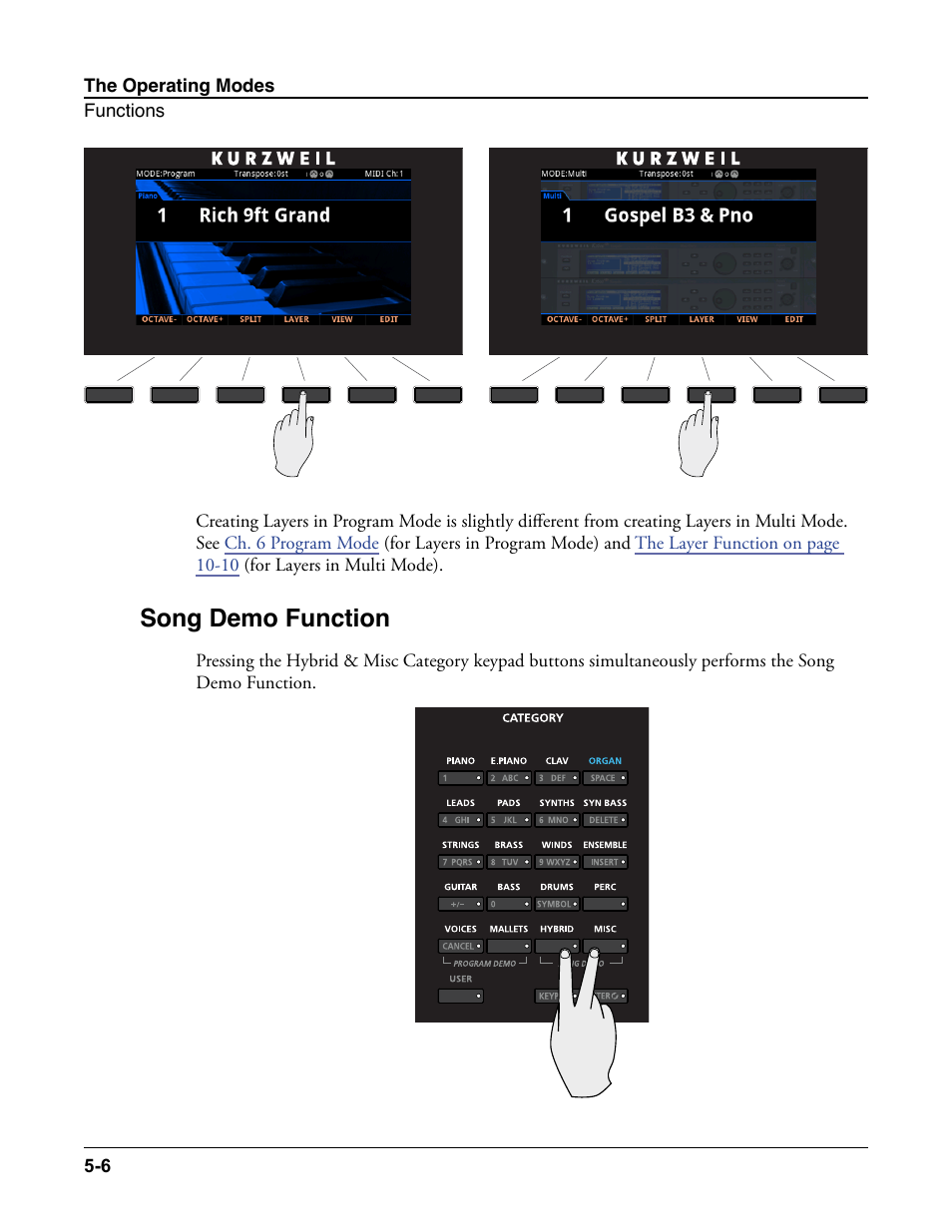 Song demo function, Song demo function -6 | Kurzweil Forte User Manual | Page 72 / 388