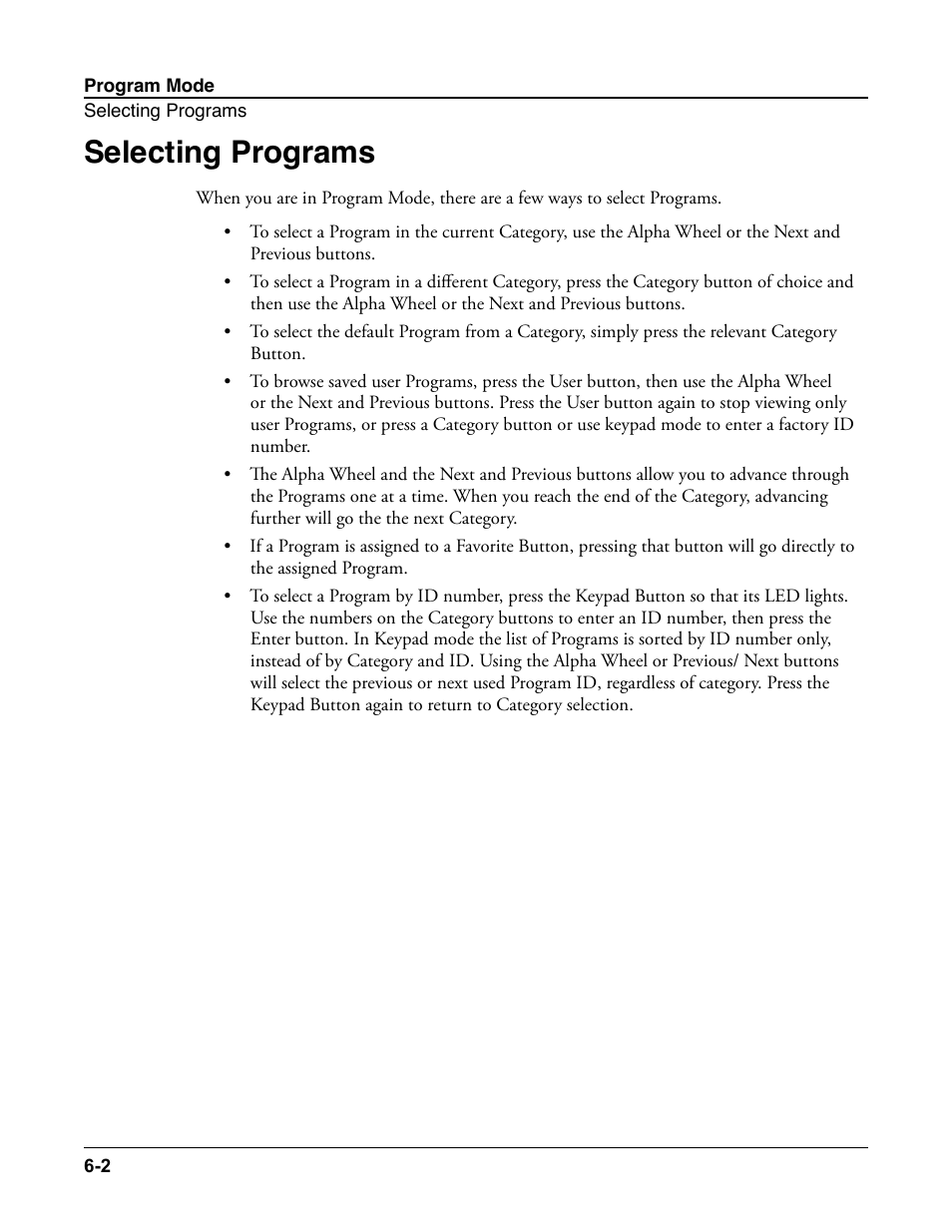 Selecting programs, Selecting programs -2 | Kurzweil Forte User Manual | Page 76 / 388