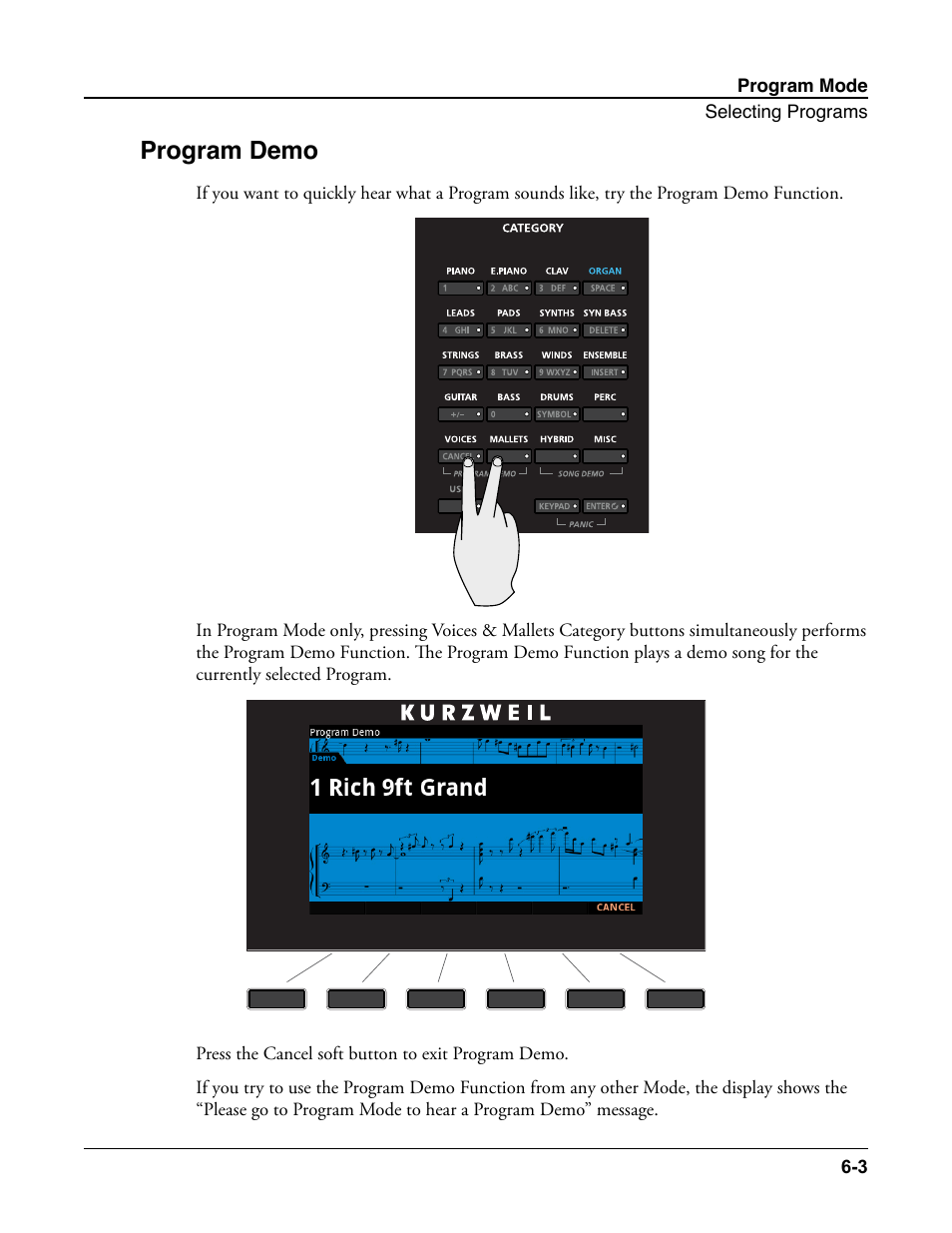 Program demo, Program demo -3 | Kurzweil Forte User Manual | Page 77 / 388