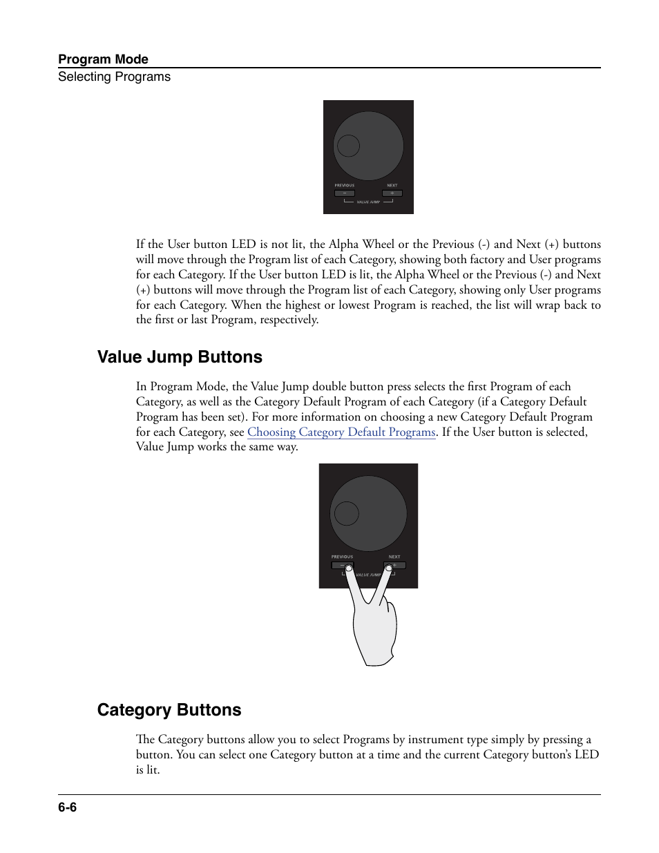 Value jump buttons, Category buttons, Value jump buttons -6 category buttons -6 | Kurzweil Forte User Manual | Page 80 / 388