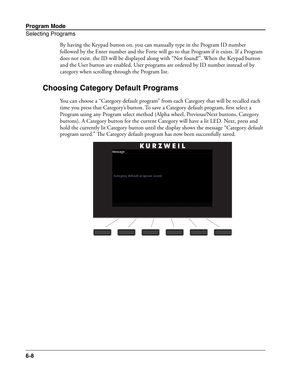 Choosing category default programs, Choosing category default programs -8 | Kurzweil Forte User Manual | Page 82 / 388