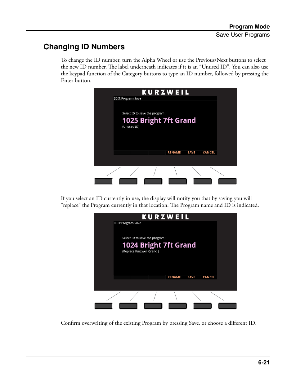 Changing id numbers, Changing id numbers -21 | Kurzweil Forte User Manual | Page 95 / 388
