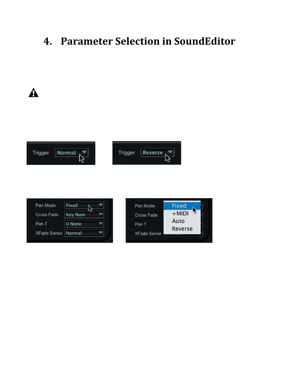 Parameter selection in soundeditor, Selecting and adjusting parameters | Kurzweil PC3 SoundEditor User Manual | Page 15 / 96