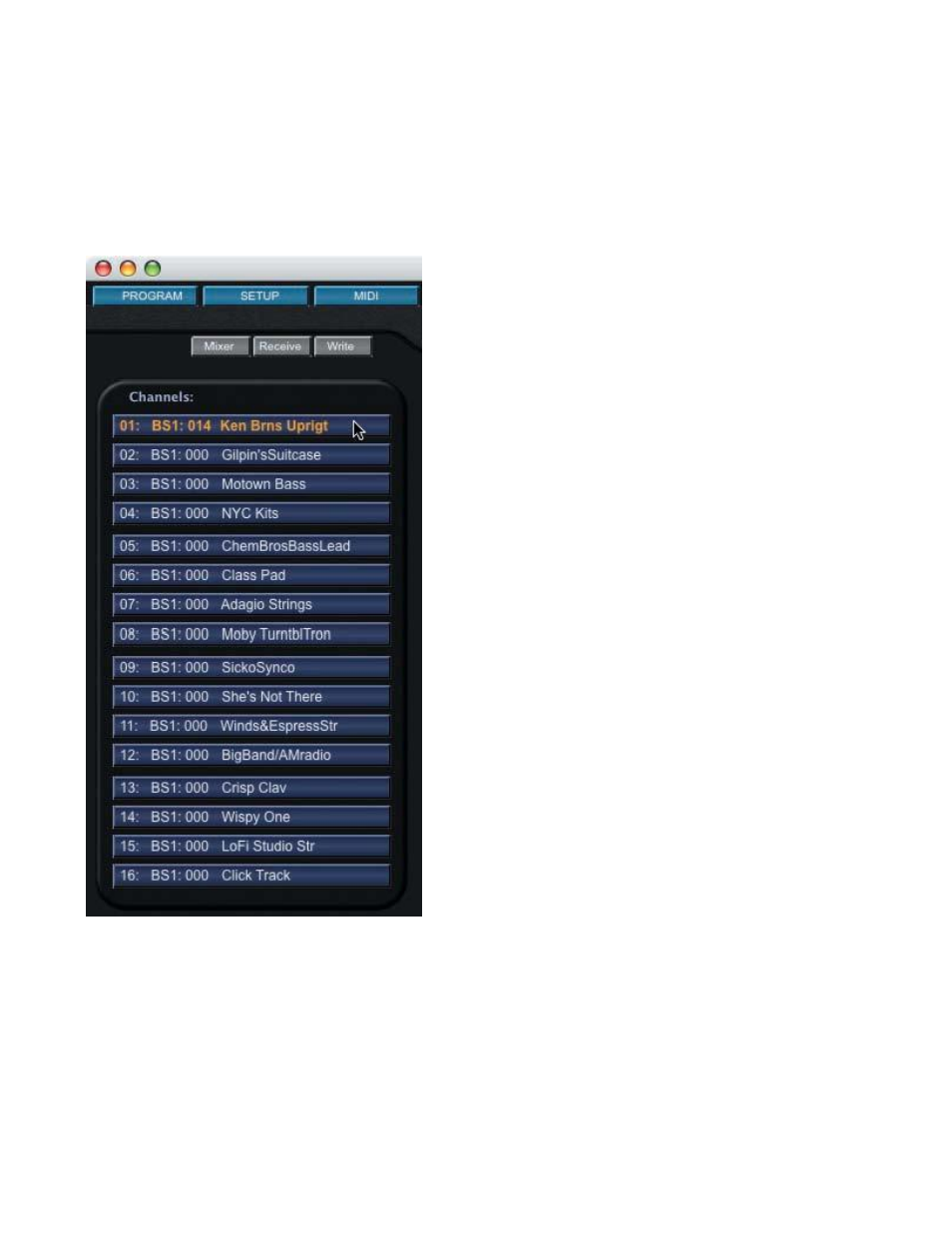 Midi channel display | Kurzweil PC3 SoundEditor User Manual | Page 27 / 96